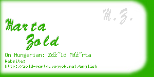 marta zold business card